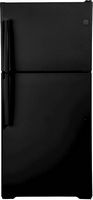 GE - 19.2 Cu. Ft. Top-Freezer Refrigerator with LED Internal Lighting - Black - Large Front