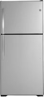 GE - 19.2 Cu. Ft. Top-Freezer Refrigerator - Stainless Steel - Large Front