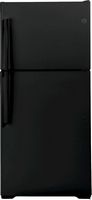 GE - 19.2 Cu. Ft. Top-Freezer Refrigerator - Black - Large Front