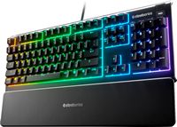 SteelSeries - Apex 3 Full Size Wired Membrane Whisper Quiet Switch Gaming Keyboard with 10 zone R... - Large Front