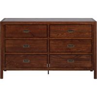 Walker Edison - Solid Wood Modern Classic 6-Drawer Dresser - Walnut - Large Front