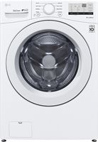 LG - 4.5 Cu. Ft. High Efficiency Stackable Front-Load Washer with 6Motion Technology - White - Large Front