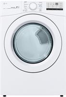 LG - 7.4 Cu. Ft. Stackable Electric Dryer with FlowSense - White - Large Front