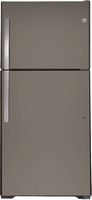 GE - 21.9 Cu. Ft. Garage-Ready Top-Freezer Refrigerator - Slate - Large Front