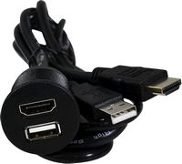 PAC - 3' Dash-Mount USB and HDMI Extension Cable - Black - Large Front