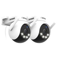 Defender - AI POWERED 4K Everwatch PTZ 360° Wi-Fi Plug-in Power Security Camera, 2 Pack - White - Large Front