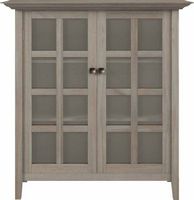 Simpli Home - Acadian SOLID WOOD 39 inch Wide Transitional Medium Storage Cabinet in Distressed G... - Large Front