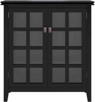 Simpli Home - Artisan SOLID WOOD 38 inch Wide Transitional Medium Storage Cabinet - Black - Large Front