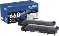 Brother - TN660 2PK 2-Pack High-Yield Toner Cartridges - Black - Large Front