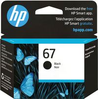 HP - 67 Standard Capacity Ink Cartridge - Black - Large Front