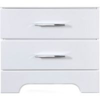 Click Decor - Hudson Transitional Wood 2-Drawer Night Stand - White - Large Front