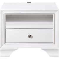 Click Decor - Edmond Wood 1-Drawer Night Stand - White - Large Front