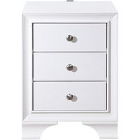 Click Decor - Edmond Traditional Wood 3-Drawer Night Stand - White - Large Front
