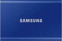 Samsung - T7 2TB External USB 3.2 Gen 2 Portable SSD with Hardware Encryption - Indigo Blue - Large Front