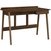 Finch - Darren Mid-Century Modern Wood 1-Drawer Writing Desk - Warm Dark Brown - Large Front