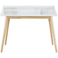 Adore Decor - Alton Mid-Century Modern Wood Writing Desk - Fresh White - Large Front