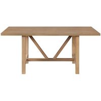 Finch - Grant Rectangular Modern Farmhouse Rubberwood Table - Rustic Beige - Large Front