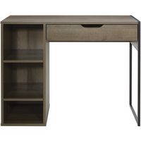 OSP Home Furnishings - Ravel Rectangular Contemporary Engineered Wood 1-Drawer Table - Gray Oak - Large Front