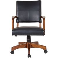 OSP Home Furnishings - Wood Bankers 5-Pointed Star Wood and Steel Office Chair - Black - Large Front