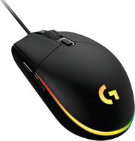 Logitech - G203 LIGHTSYNC Wired Optical Gaming Mouse with 8,000 DPI sensor - Wired - Black - Large Front