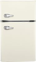 Insignia™ - 3.1 Cu. Ft. Retro Mini Fridge with Top Freezer and ENERGY STAR Certification - Creamy... - Large Front