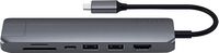 Satechi - Slim Multiport USB-C Hub - Ethernet, 4K HDMI, 60W USB-C PD Charging, 2 USB-A, SD/Micro ... - Large Front