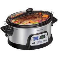 Hamilton Beach - FlexCook 6qt Digital Slow Cooker - Silver - Large Front