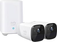 eufy Security - eufyCam 2 Pro 2-Camera Indoor/Outdoor Wireless 2K 16G Home Security System - White - Large Front
