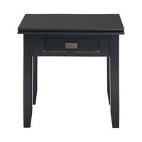 Simpli Home - Artisan SOLID WOOD 21 inch Wide Square Transitional End Side Table in - Black - Large Front