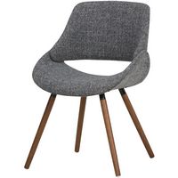 Simpli Home - Malden Mid Century Modern Bentwood Dining Chair in Grey Woven Fabric - Gray - Large Front