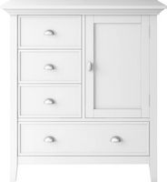 Simpli Home - Redmond SOLID WOOD 39 inch Wide Transitional Medium Storage Cabinet in - White - Large Front
