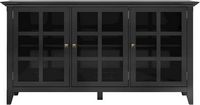 Simpli Home - Acadian SOLID WOOD 62 inch Wide Transitional Wide Storage Cabinet in - Black - Large Front