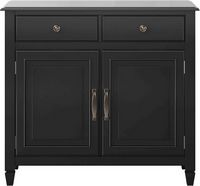 Simpli Home - Connaught Traditional Solid Wood Entryway Storage Cabinet - Black - Large Front
