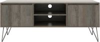 Simpli Home - Hunter SOLID MANGO WOOD 60 inch Wide Industrial TV Media Stand in Grey For TVs up t... - Large Front