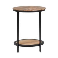 Simpli Home - Jenna Round Contemporary Mango Wood Accent Side Table - Natural - Large Front