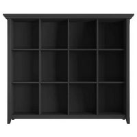 Simpli Home - Acadian Rustic Wood 12-Shelf Bookcase - Black - Large Front