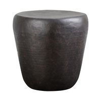 Simpli Home - Garvy Round Contemporary Iron Accent Side Table - Rustic Bronze - Large Front