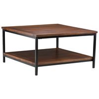 Simpli Home - Skyler Rectangular Modern Solid Mango Wood Coffee Table - Dark Cognac Brown - Large Front