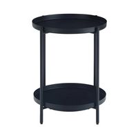 Simpli Home - Monet Industrial 17 inch Wide Metal Metal End Table in - Black - Large Front