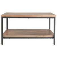 Simpli Home - Skyler Square Modern Industrial Mango Wood Coffee Table - Natural - Large Front