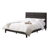 CorLiving - Bellevue Wide Panel Upholstered Bed, Full - Dark Gray - Large Front