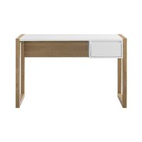 Walker Edison - Modern Fluted Storage Drawer Wood Computer Desk - White - Large Front