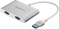 Insignia™ - USB to Dual HDMI Adapter - White - Large Front