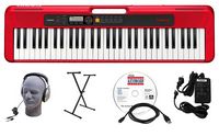 Casio - CT-S200RD 61-Key Premium Keyboard Package - Red - Large Front