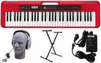 Casio - CT-S200 61-Key Premium Keyboard Package - Red - Large Front