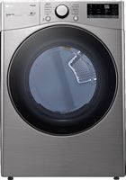 LG - 7.4 Cu. Ft. Stackable Smart Electric Dryer with Built-In Intelligence - Graphite Steel - Large Front