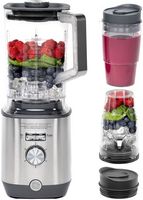 GE - 5-Speed 64-Oz. Blender with Blender Cups - Stainless Steel - Large Front