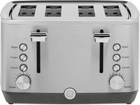 GE - 4-Slice Toaster - Stainless Steel - Large Front