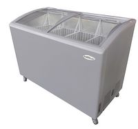 Premium Levella - 9.5 Cu Ft  Chest Freezer with Curved Glass Top - White - Large Front