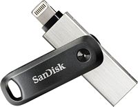 SanDisk - iXpand Flash Drive Go 64GB USB 3.0 Type-A to Apple Lightning for iPhone & iPad - Black ... - Large Front